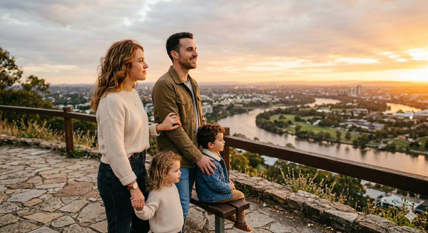 Photo d'une famille en agrandissement